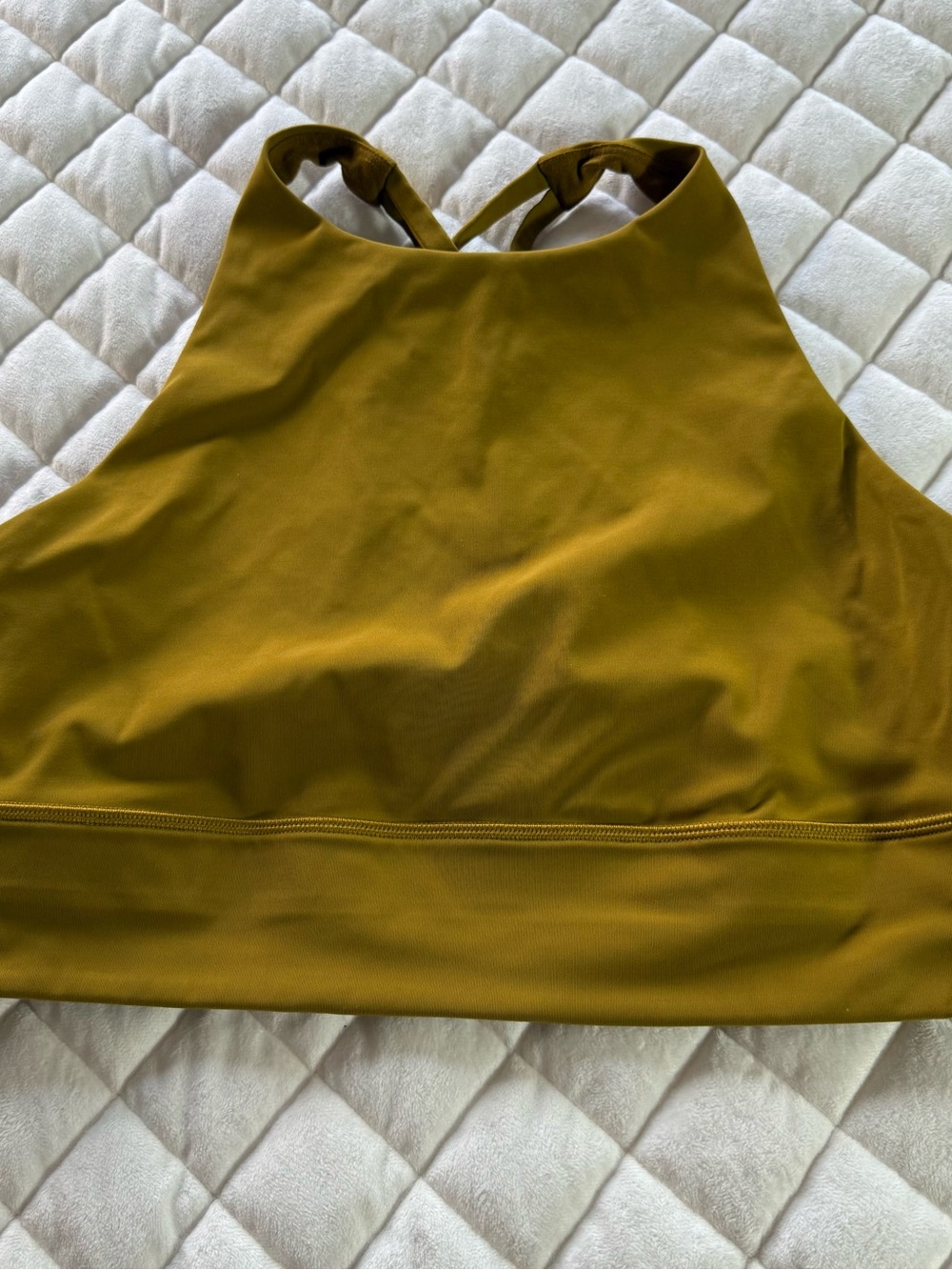 Lululemon Energy Bra High Neck Longline Gold Spice Mustard Yellow Size 6